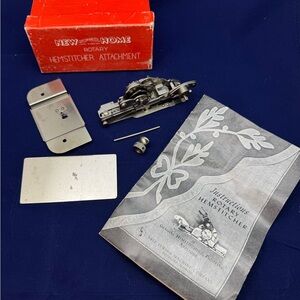 Vintage New Home Rotary Hemstitcher Attachment w/ Box & Manual - Rare